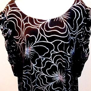 Gorgeous black MSK Women women's top with silver sequined embellishments